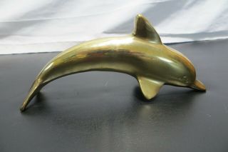 6 " Long Dolphin Solid Brass Figurine