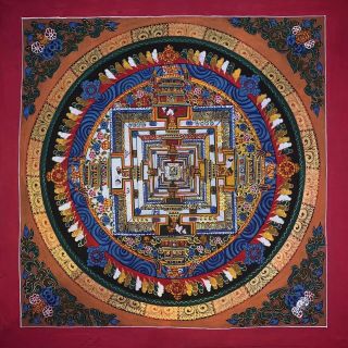 Masterpiece Handpainted Tibetan Kalchakra Mandala Thangka Painting Chinese 100
