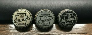 B) Gibbons Beer Pa Tax Pint Cork Bottle Cap / Crown Lion Brewing Wilkes Barre Pa