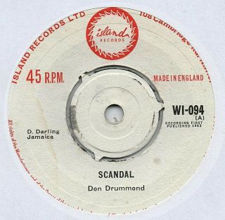 Don Drummond - Scandal 7 " 45 N Vinyl Rare 1963 Uk Island Ska Single