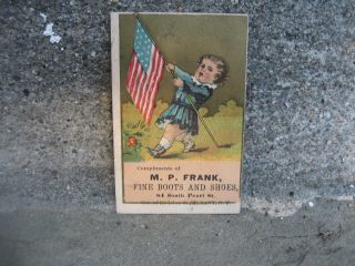 Victorian M.  P.  Frank Fine Boots And Shoes Trade Card