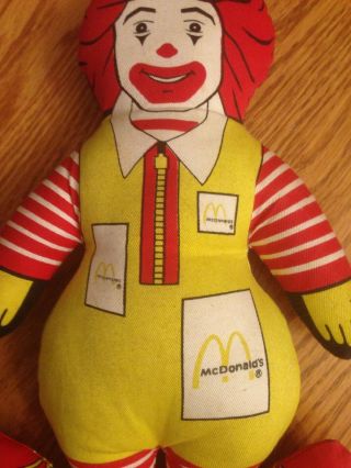 Vintage McDonald ' s 1984 Ronald McDonald Stuffed Doll Toy 12 