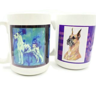 Marcia Van Woert Harlequin Great Dane Best In Show Dog Coffee Cups Mugs