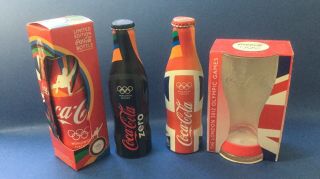 3 Limited Edition Coca - Cola 2012 London Olympic Gymnastics Bottle,  Glass