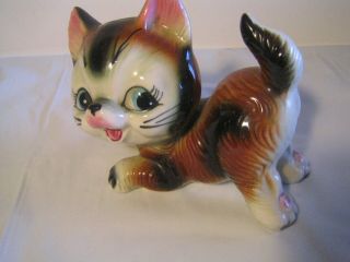 Vintage Ceramic Kitten Cat Figurine - Retro Kitty