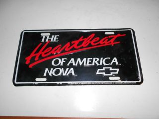 Chevrolet " The Heartbeat Of America Nova " License Plate