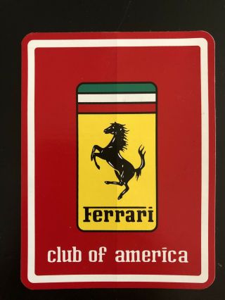 Ferrari Club Of America Decal - Large