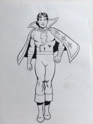 Captain Marvel Jr Shazam Model Sheet Mike Decarlo Comic Art 1990s Dc Comics