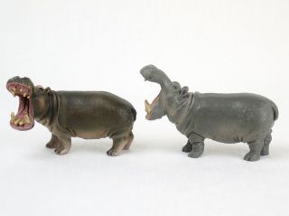 2 Schleich Open Mouth Hippopotamus Figures Hippos