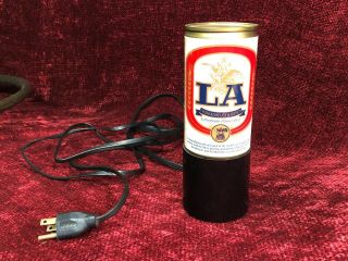 Vintage La Beer Can Lighted Lamp Bar Display Sign Tavern Anheuser Busch 1980 