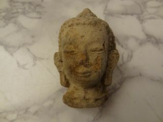 Antique Mongolian Buddhist Clay Buddha Head