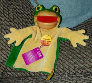 VINTAGE Hand Puppet STEIFF Frog FROGGY Tags BUTTON 2