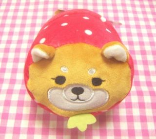 Shiba Zukin Shiba Inu Dog Strawberry Hood Plush / Japan Toy Shop Cute Doll