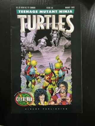 Teenage Mutant Ninja Turtles 62 City At War Mirage 1st Series Last Issue