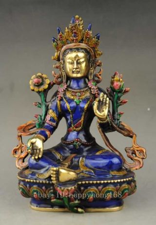 China Copper Cloisonne Handicrafts Tibetan Buddhism Statue Of The Buddha
