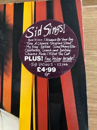 Sid Vicious - Sid Sings RARE UK ORIG LP,  RARE POSTER 1979.  Sex Pistols 2