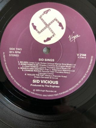 Sid Vicious - Sid Sings RARE UK ORIG LP,  RARE POSTER 1979.  Sex Pistols 5