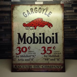 Gargoyle Mobiloil Oil & Gas Vintage Style Tin Sign Garage Man Cave