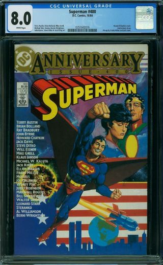 Superman 400 Cgc 8.  0 Frank Miller Ditko Kirby Byrne Austin 1984