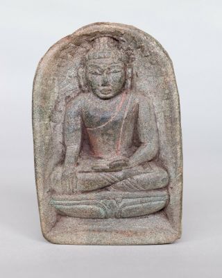 Chinese Antique Stone Carved Tibetan Tsha - Tsha Stele Religious Amulet,  C.  18 - 19th
