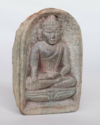Chinese Antique Stone Carved Tibetan Tsha - Tsha Stele Religious Amulet,  C.  18 - 19th 2