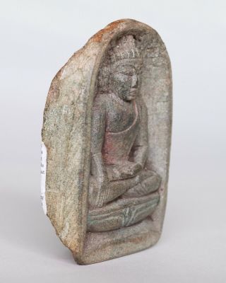 Chinese Antique Stone Carved Tibetan Tsha - Tsha Stele Religious Amulet,  C.  18 - 19th 3