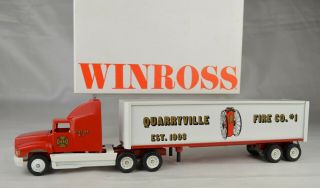 Winross " Quarryville Pa Fire Co No 1 " Tractor Trailer Truck 11 " Long W/box