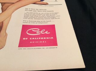 Cole Swimsuit Swimwear Advertising 1950’s Vintage Print Ad Retro 3