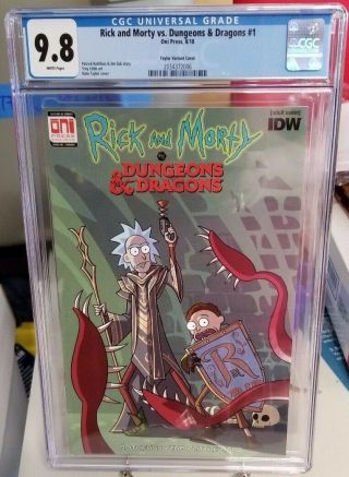 Rick And Morty Vs.  Dungeons & Dragons 1 (taylor Variant Cover) Cgc 9.  8 Nm/mt