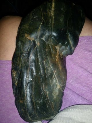Natural Rough Jadeite Stone In The Shape Of A Foot.