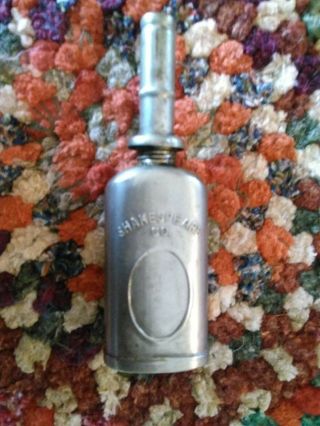 Vintage Shakespeare Fishing Reel Oiler Or Gun Oiler Mini Oil Can Made In Usa.
