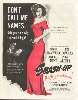 Vintage Movie Ad For Smash - Up Susan Hayward Lee Bowman Sexy Red Dress (042517)