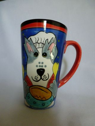 Dogzilla Tall Coffee/cappuccino Mug Hand Painted By Candace Reiter