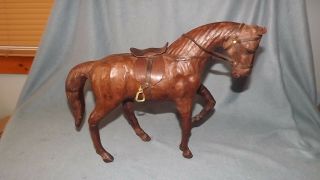 Vintage Leather And Paper Mache Horse