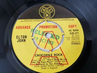 Rare Uk Djm Demo 45 Elton John - Crocodile Rock / Elderberry Wine 1972