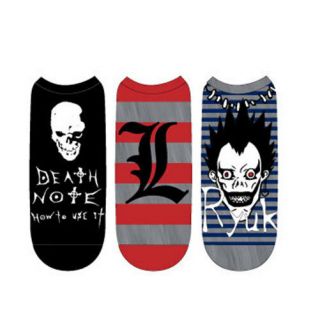 Death Note Unisex Low Cut Socks 3 Pack Set 1