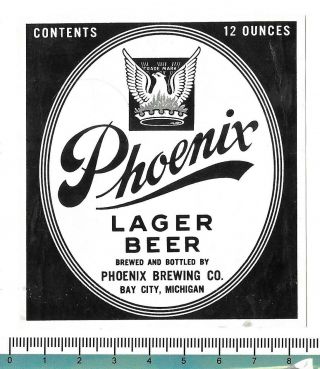 Usa Michigan Bay City Phoenix Lager Beer