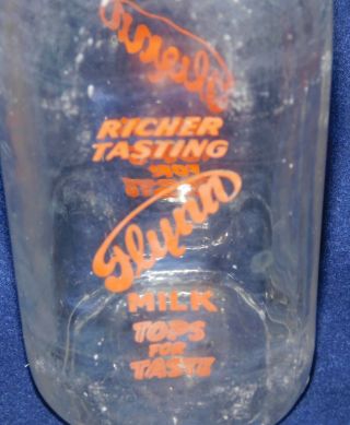 Flynn Dairy vintage glass quart milk bottle 2