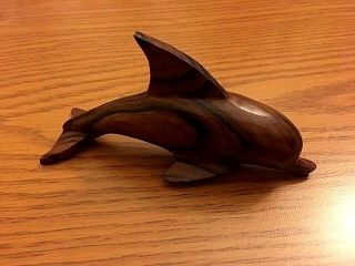 Sea World Hand Craved Wood " Dolphin " 5 " Figurine