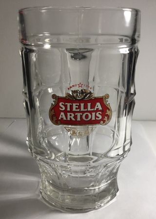 Stella Glass Tankard Mug Stein Stella Artois Lager Glass Angled Handle 0.  5l