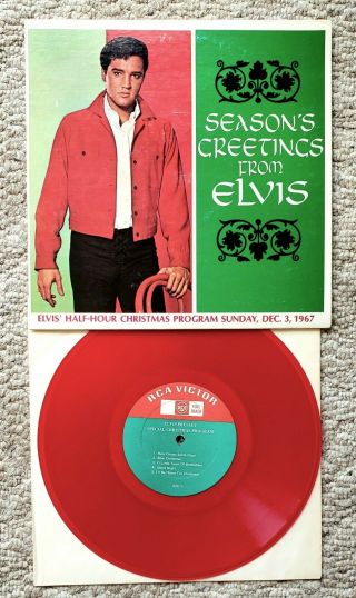 Elvis Presley - " Seasons Greetings From Elvis " - Rca 10” On Red Vinyl - 1967