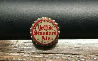 Vintage Ye Olde Standard Ale Cork Beer Bottle Cap Crown Rochester Ny