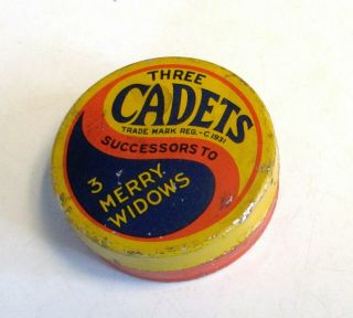 Vintage Three Cadets Condom/ Prophylactic Tin - Great Graphics