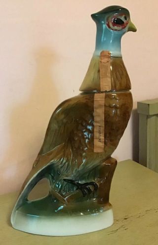 Vintage 1967 Jim Beam ' s Pheasant Bird Decanter Bottle Intricate Colors & Details 5