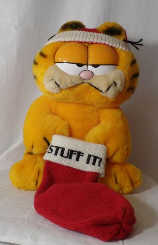 Dakin Garfield Cat Plush Christmas Stocking Stuff It