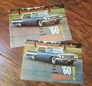 2 1960 Chevrolet Sales Brochures Large & Small Impala Biscayne Bel Air