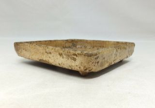 H341 Japanese square plate of really old SHINO pottery with very good atmosphere 8