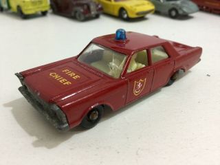Vintage Lesney Matchbox 55/59 Ford Galaxie Fire Chief Red 1:64 England