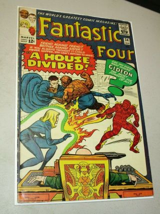 Fantastic Four 34 Gideon A House Divided Stan Lee Jack Kirby Art Mid Grade