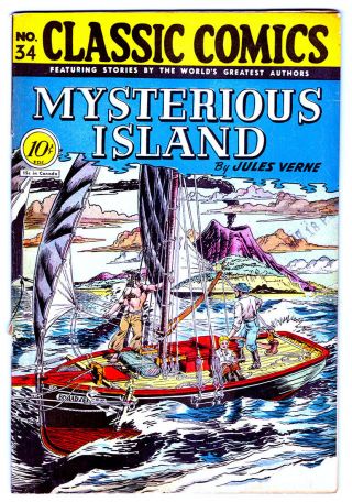 Classics Illustrated Comic Book 34 Hrn 35 In Vg,  Mysterious Island Jules Verne